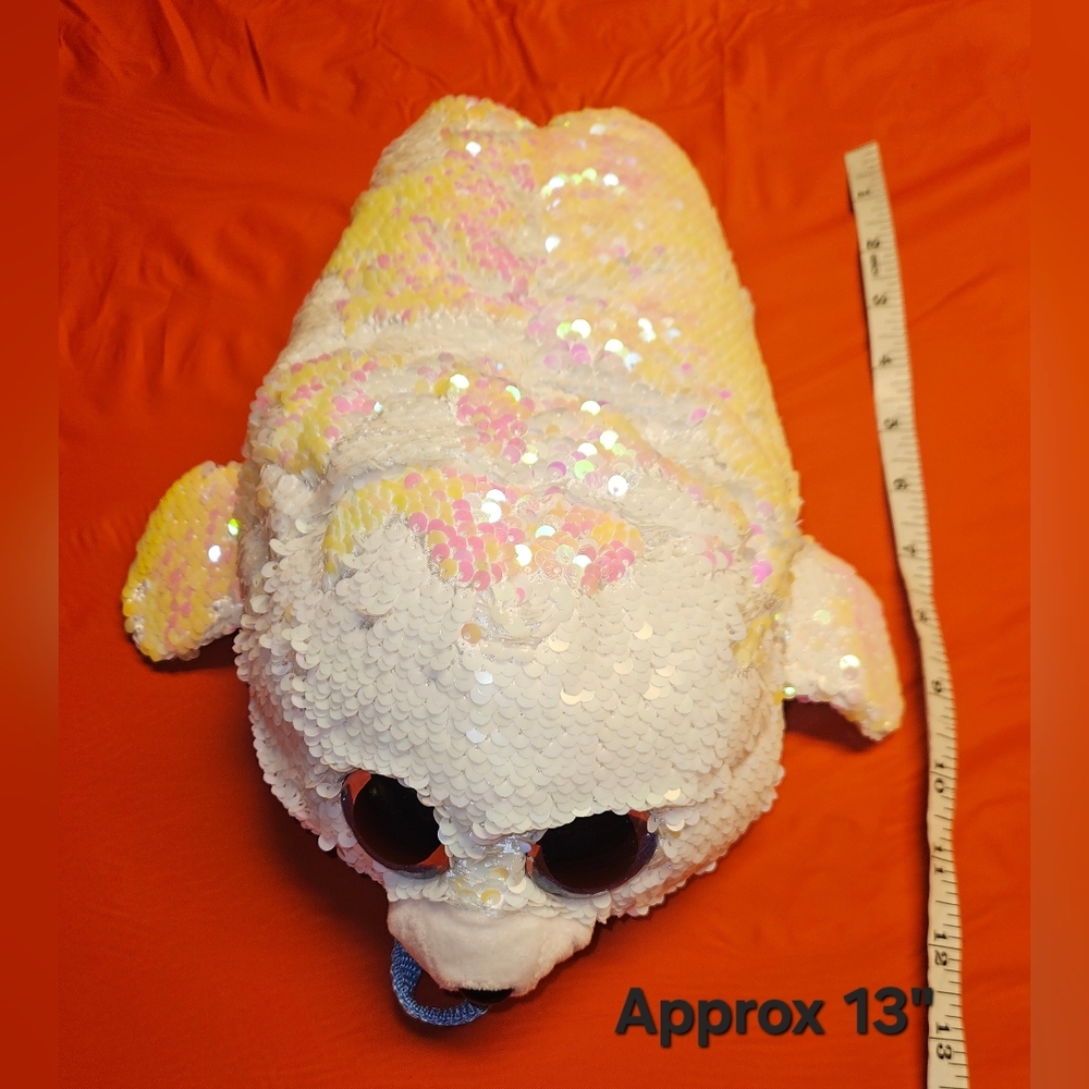 Ty Fashion Flippy Icy the Seal Sequined Backpack Approx 13"  NWOT